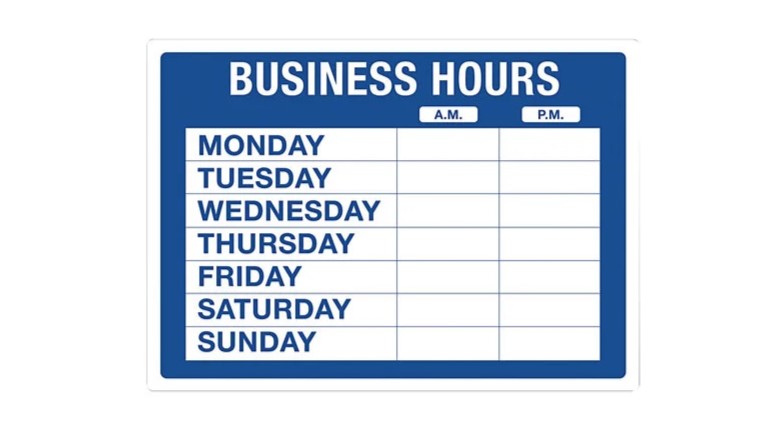 Custom Business Hour Signs